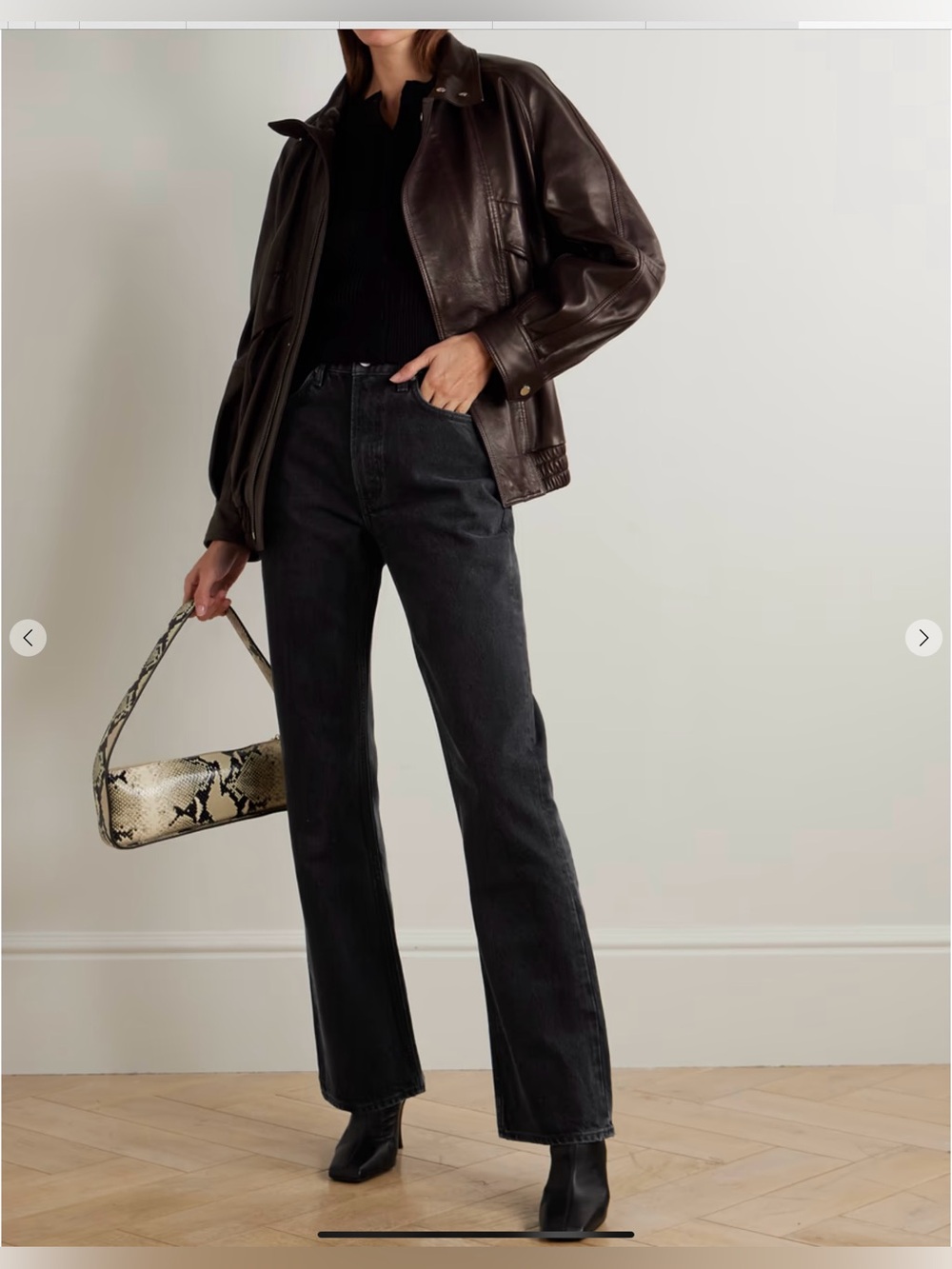 Agolde Straight-Leg baby flare Leena Black Jeans